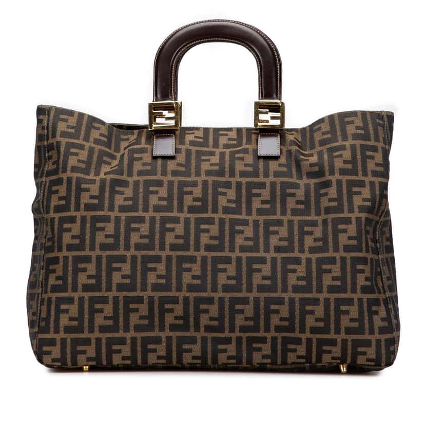 Fendi Large Zucca Canvas Twins Tote Brown Canvas Good condition - Front View
