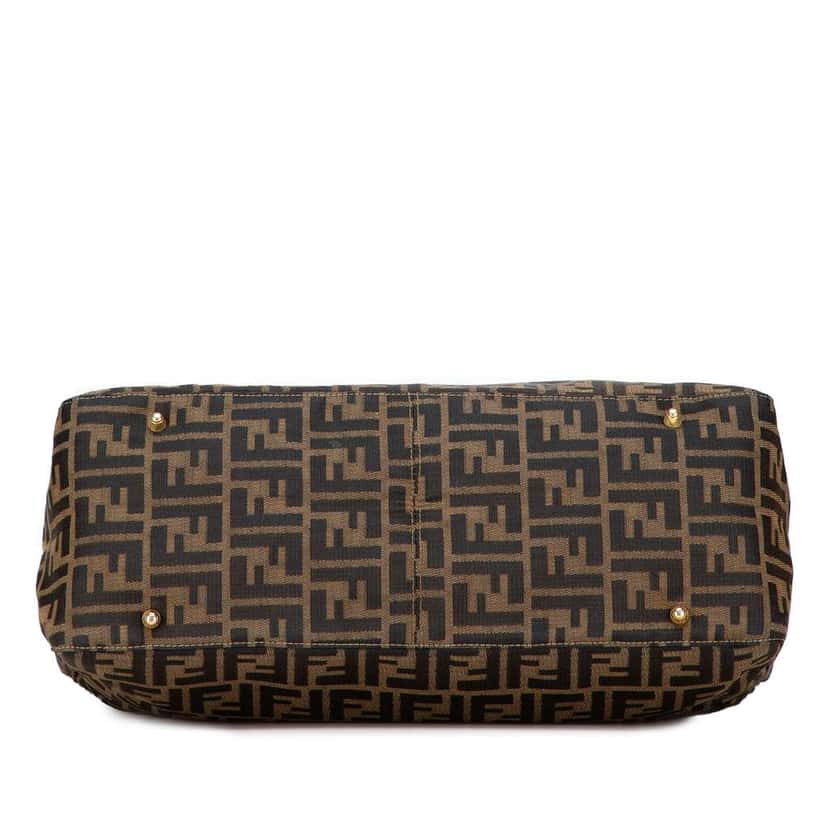 Fendi Large Zucca Canvas Twins Tote Brown Canvas Good condition - Inside View