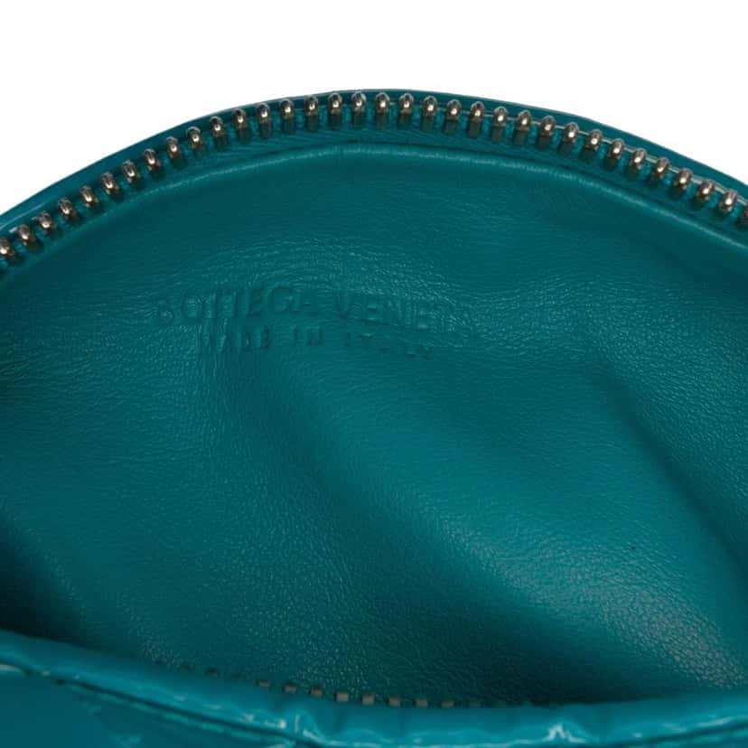 Bottega Veneta Mini Patent Intrecciato Jodie Blue Leather Good condition - Box View