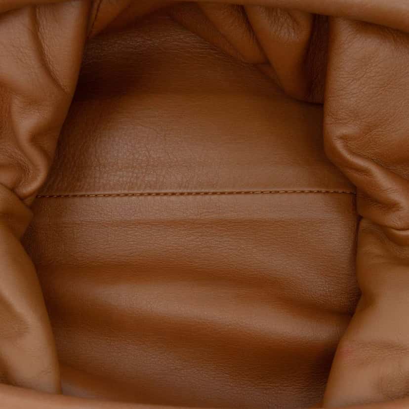 Bottega Veneta Lambskin The Mini Pouch Crossbody Brown Leather Good condition - Model View