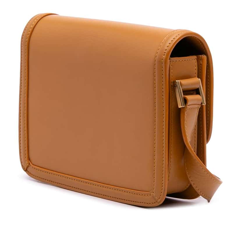 Saint Laurent Small Calfskin Solferino Satchel In Box Brown Leather Good condition - Back View