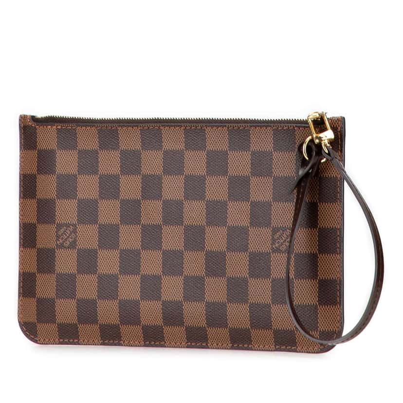 Louis Vuitton Damier Ebene Neverfull Pouch MM Brown Good condition - Back View