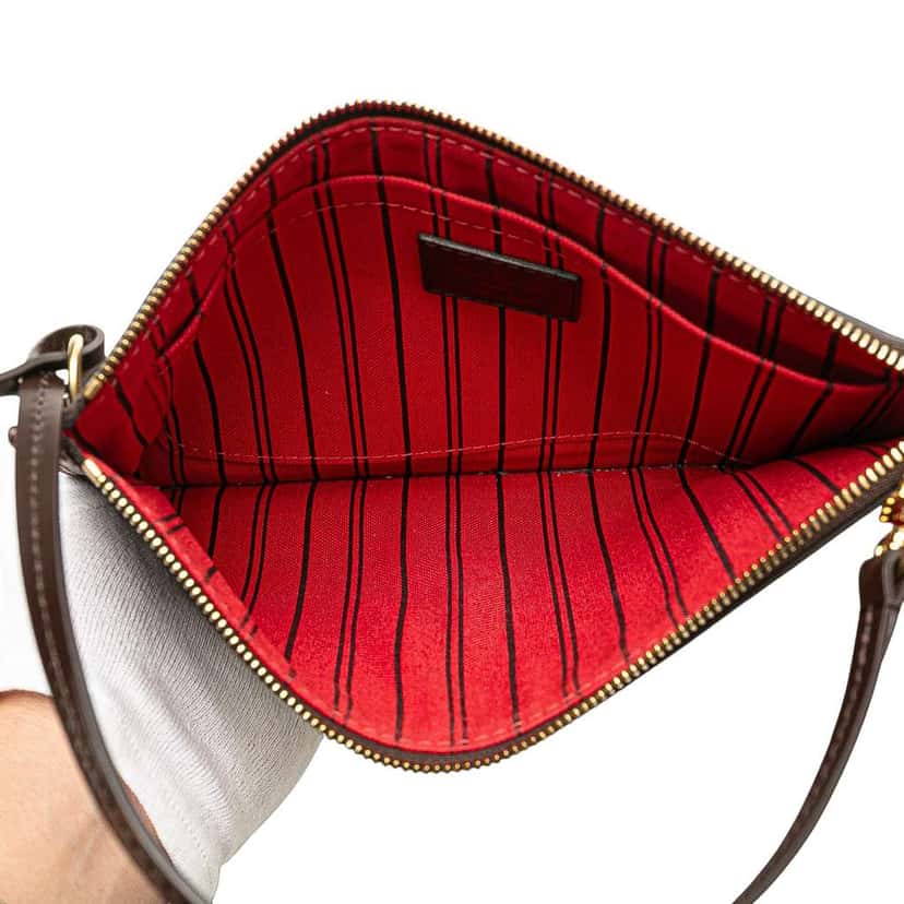 Louis Vuitton Damier Ebene Neverfull Pouch MM Brown Good condition - Model View