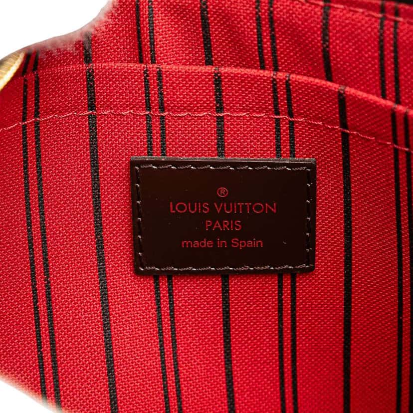 Louis Vuitton Damier Ebene Neverfull Pouch MM Brown Good condition - Box View