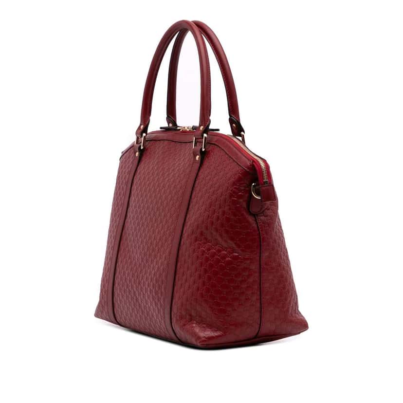 Gucci Large Microguccissima Dome Satchel Red Leather Good condition - Back View