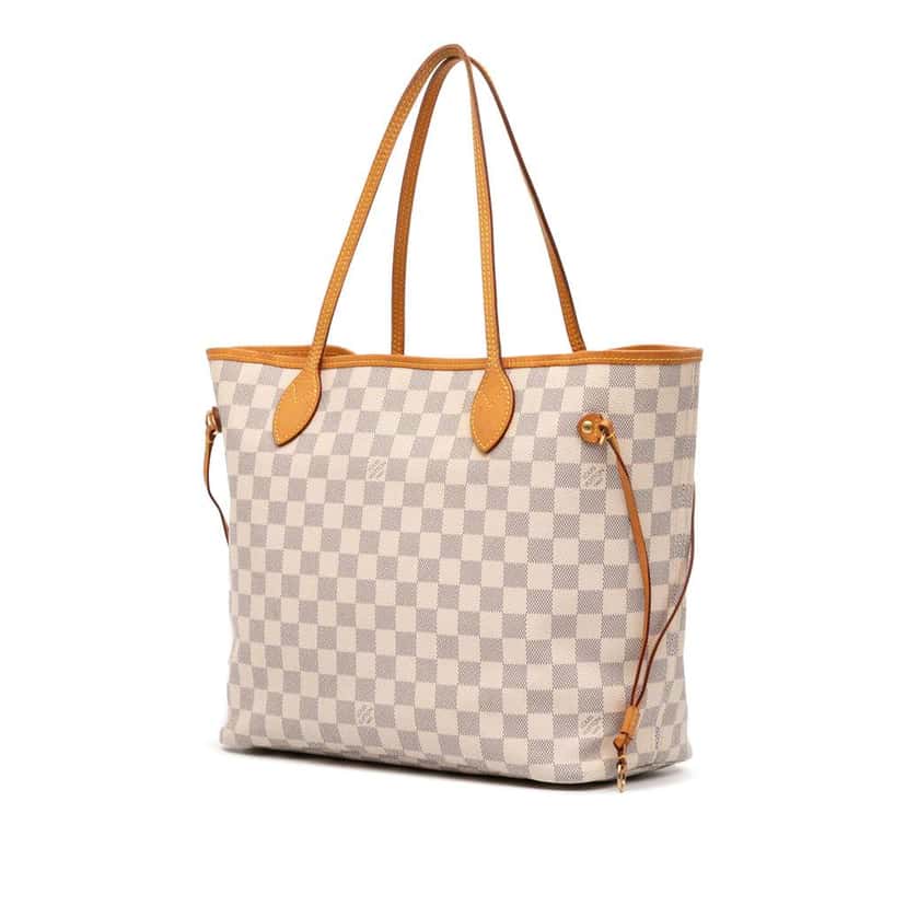 Louis Vuitton Damier Azur Neverfull MM White Good condition - Back View