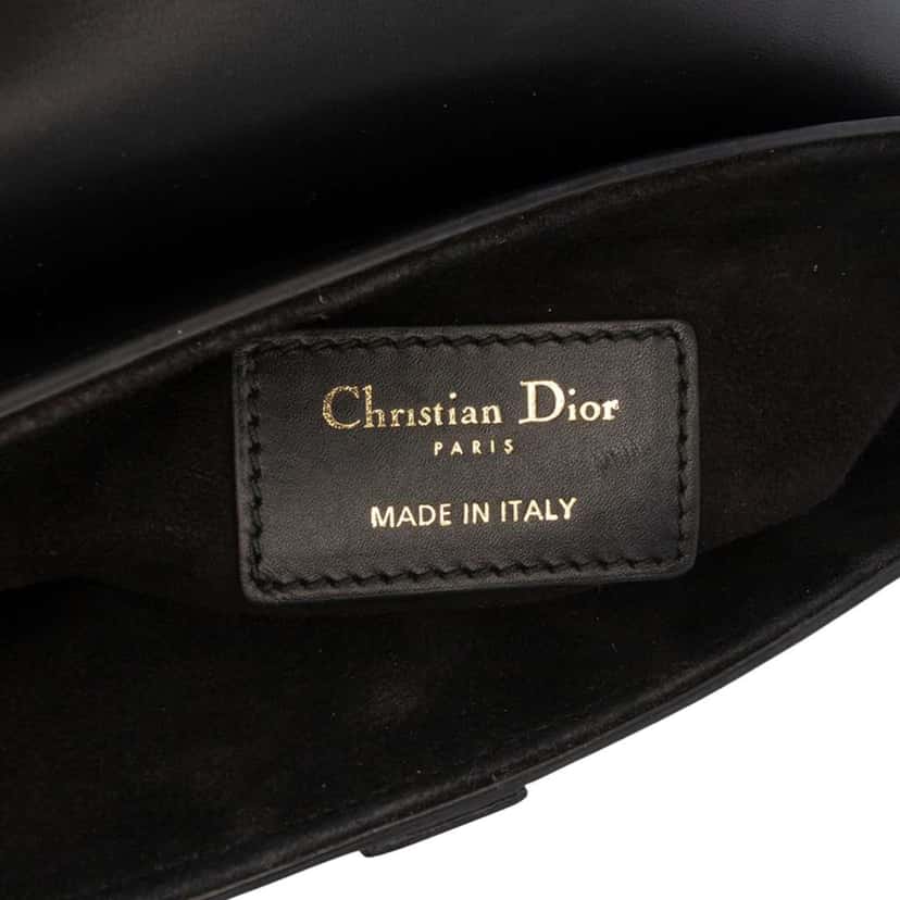 Dior Mini Smooth Calfskin Saddle Bag Black Leather Good condition - Box View