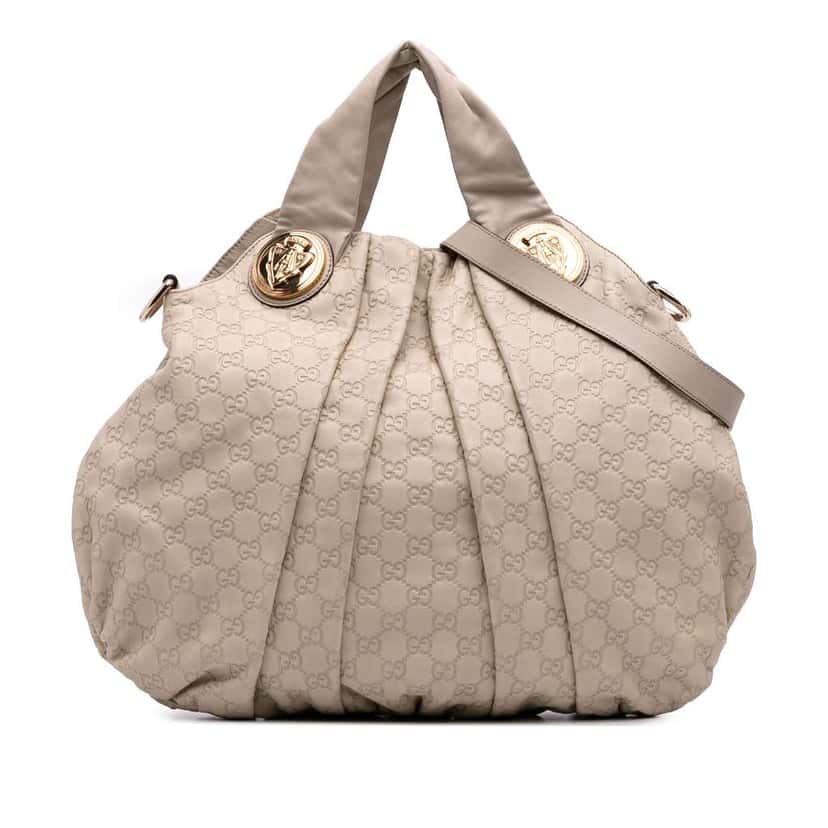 Gucci Large Guccissima Hysteria Satchel White Leather Good condition - Front View
