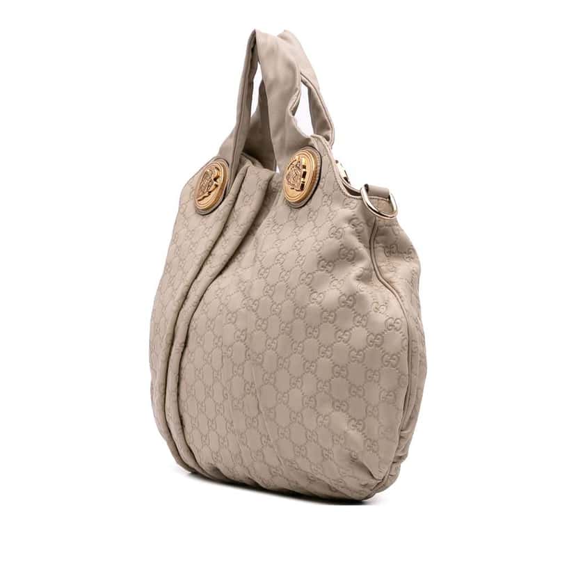 Gucci Large Guccissima Hysteria Satchel White Leather Good condition - Back View