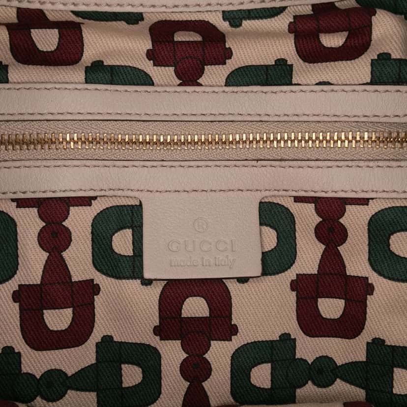 Gucci Large Guccissima Hysteria Satchel White Leather Good condition - Box View