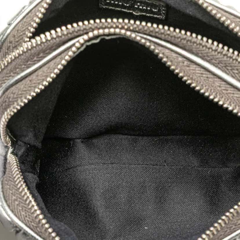 Miu Miu Nappa Matelasse Double Zip Clutch Silver Leather Good condition - Box View