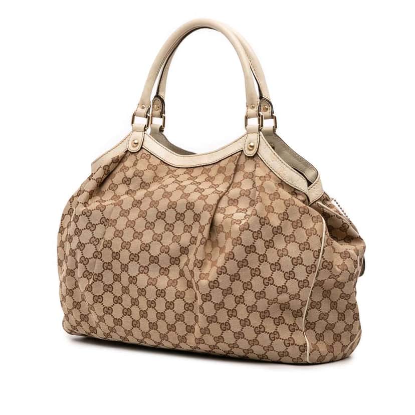 Gucci Large GG Canvas Sukey Tote Brown Canvas Fair condition - Back View