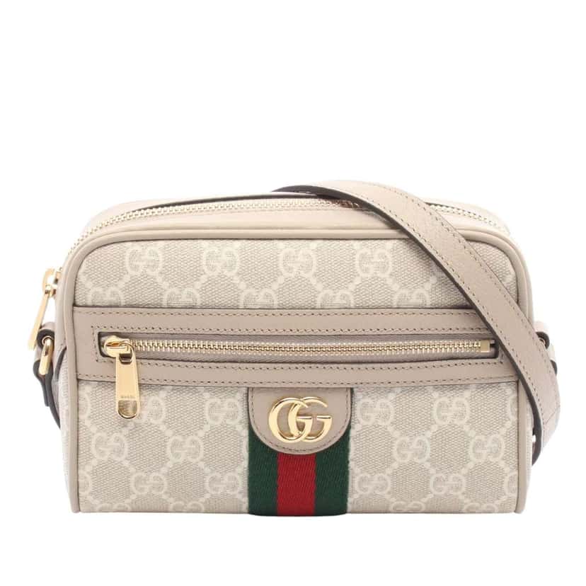 Gucci Mini GG Supreme Web Ophidia Crossbody Brown Canvas Very good condition - Front View
