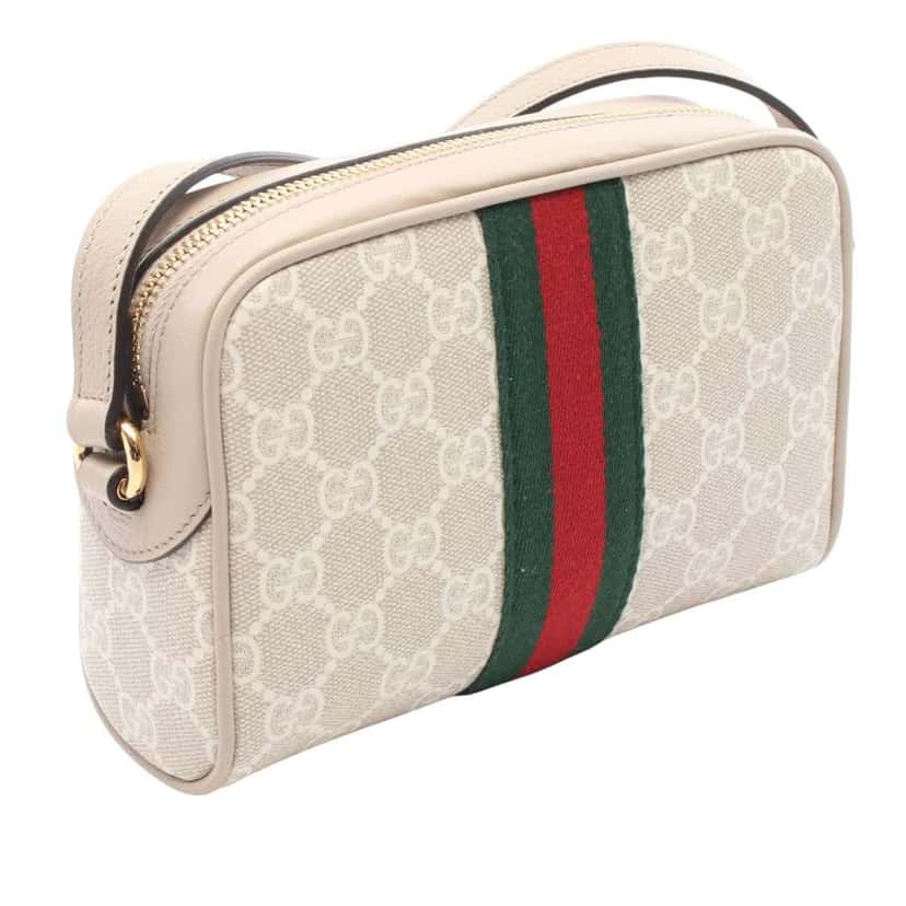 Gucci Mini GG Supreme Web Ophidia Crossbody Brown Canvas Very good condition - Back View