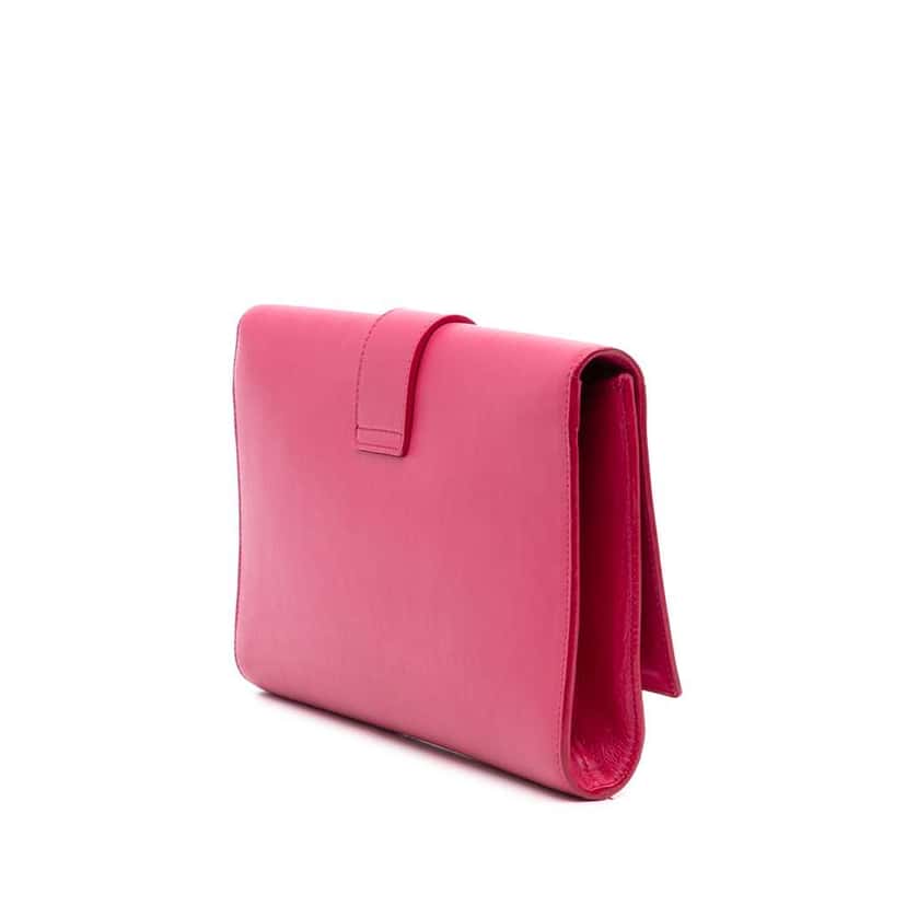 Saint Laurent Leather Chyc Ligne Clutch Pink Leather Good condition - Back View