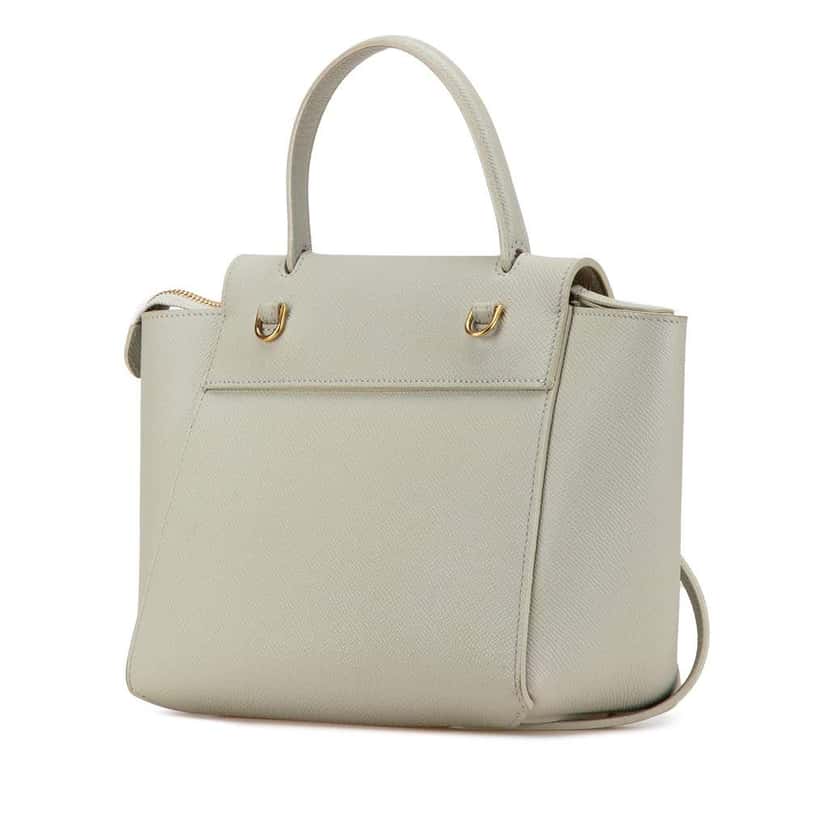 Celine Nano Grained Calfskin Belt Bag White Leather Good condition - Back View