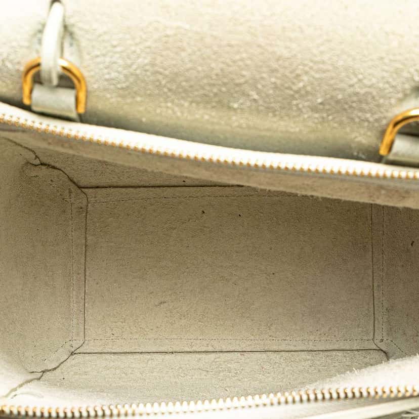 Celine Nano Grained Calfskin Belt Bag White Leather Good condition - Model View