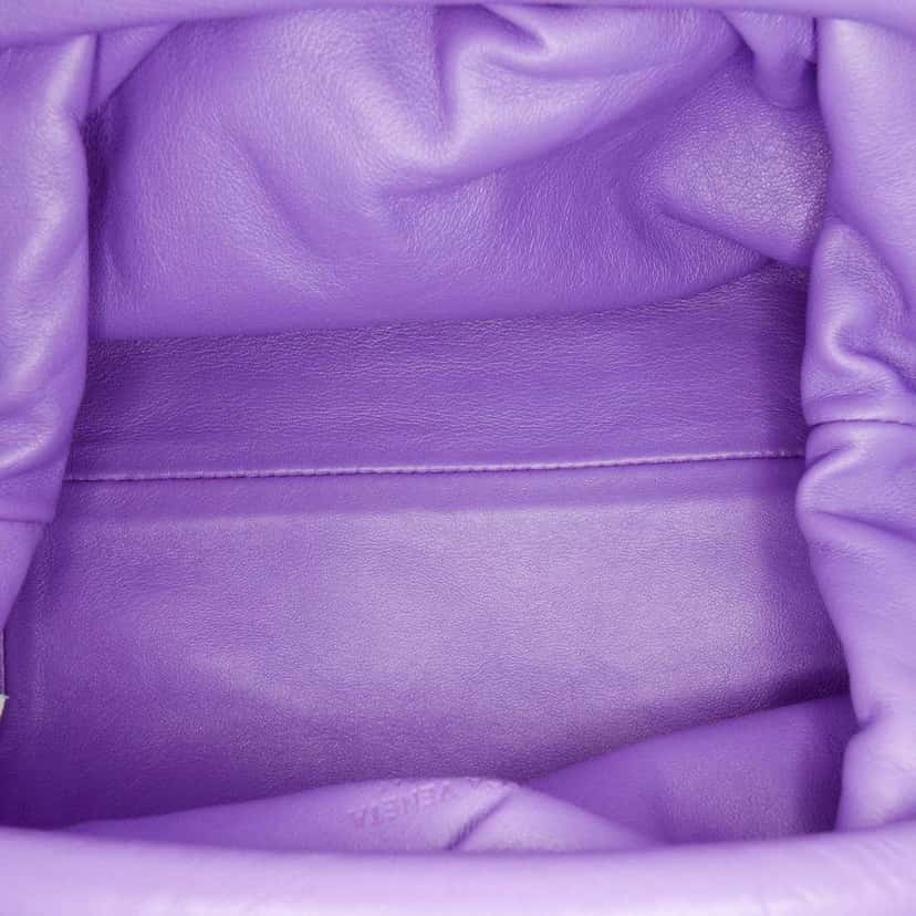 Bottega Veneta Lambskin The Mini Pouch Crossbody Purple Leather Good condition - Model View