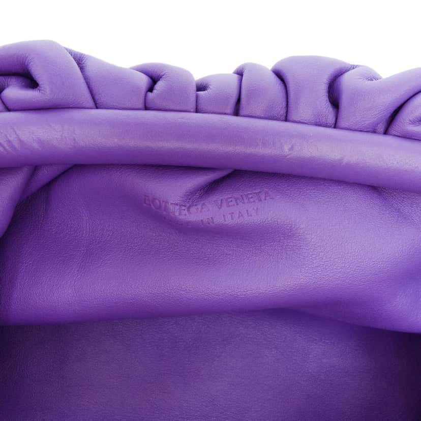 Bottega Veneta Lambskin The Mini Pouch Crossbody Purple Leather Good condition - Box View