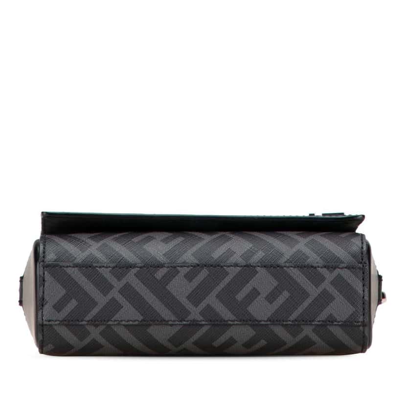 Fendi Leather and Coated Canvas FF Squared Compact Bag Black Leather Good condition - Inside View