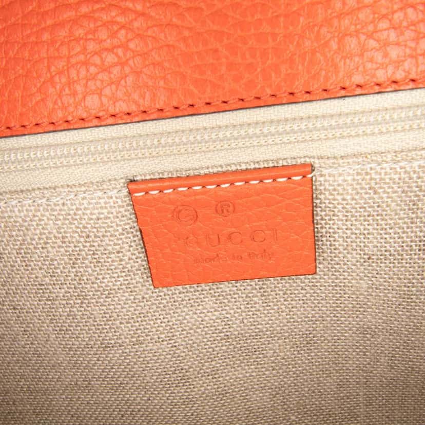 Gucci Medium Dollar Calfskin Interlocking G Crossbody Orange Leather Good condition - Box View