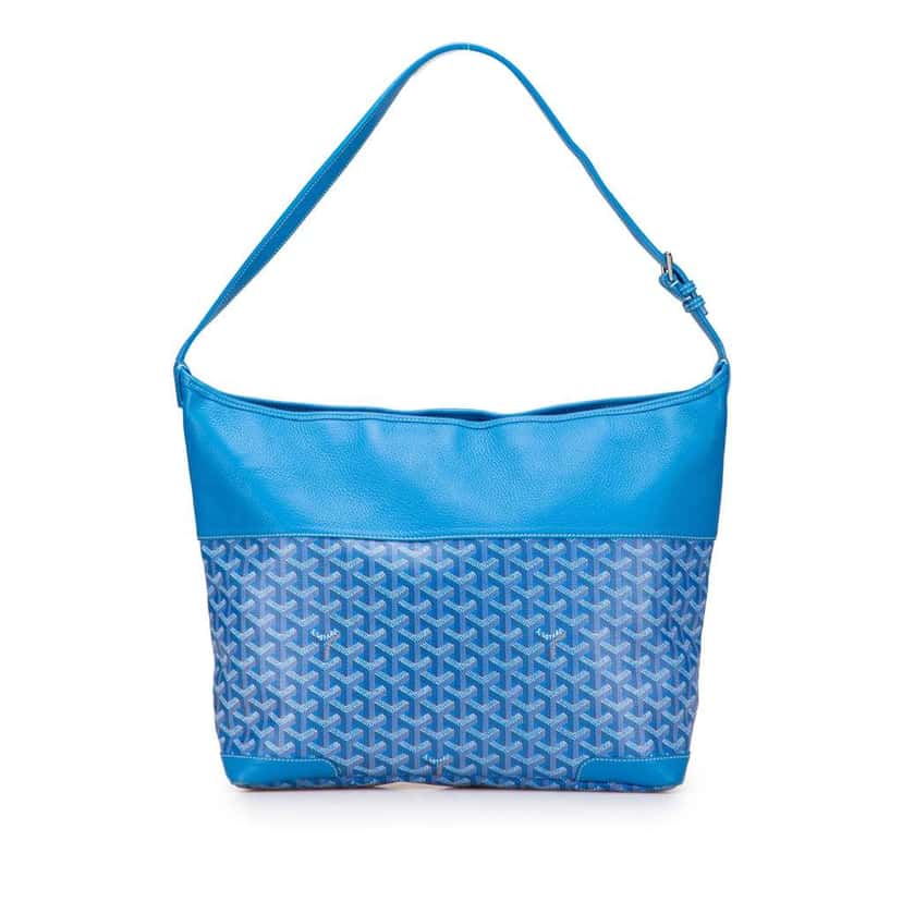 Goyard Goyardine Grenadine Hobo Blue Canvas Good condition - Front View