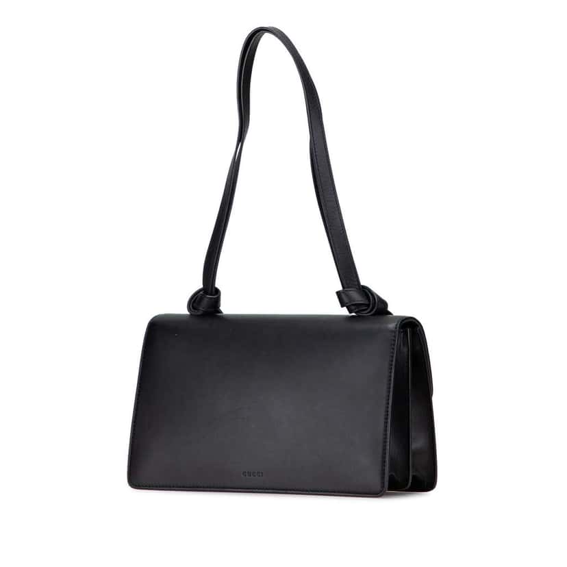 Gucci Calfskin Animalier Shoulder Bag Black Leather Good condition - Back View