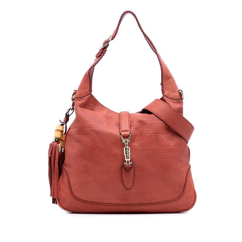 Gucci Medium Calfskin New Jackie Satchel Brown Leather Good condition - Front View