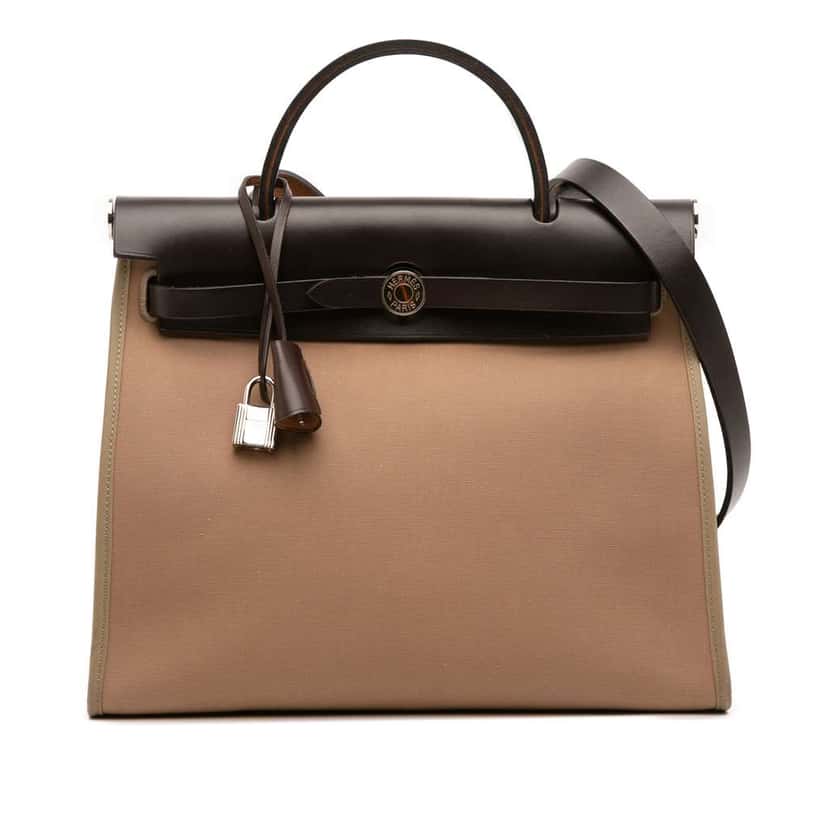Hermès Toile Herbag Zip 31 Brown Canvas Good condition - Front View