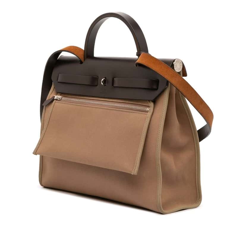 Hermès Toile Herbag Zip 31 Brown Canvas Good condition - Back View