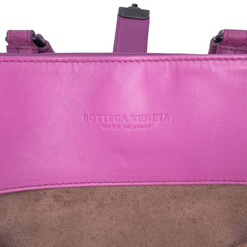 Bottega Veneta Small Nappa Intrecciato Roma Satchel Purple Leather Good condition - Box View
