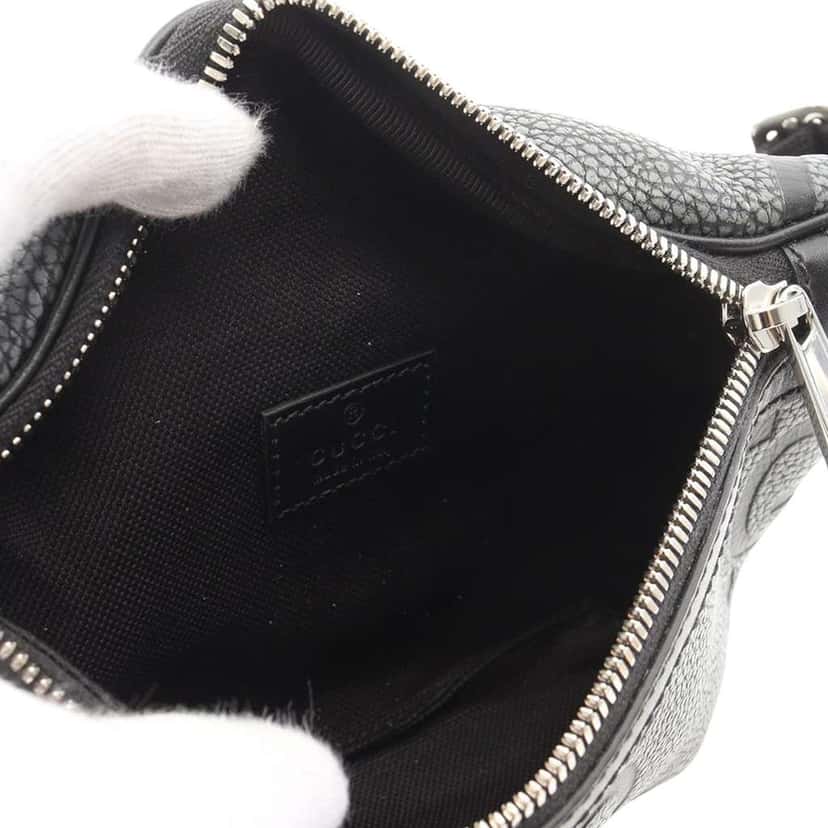 Gucci Small Leather Jumbo GG Belt Bag Grey Leather Very good condition - Inside View