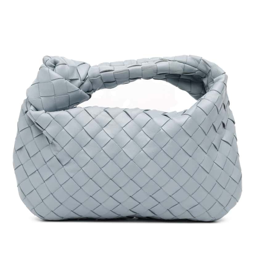 Bottega Veneta Mini Nappa Intrecciato Jodie Blue Leather Good condition - Front View