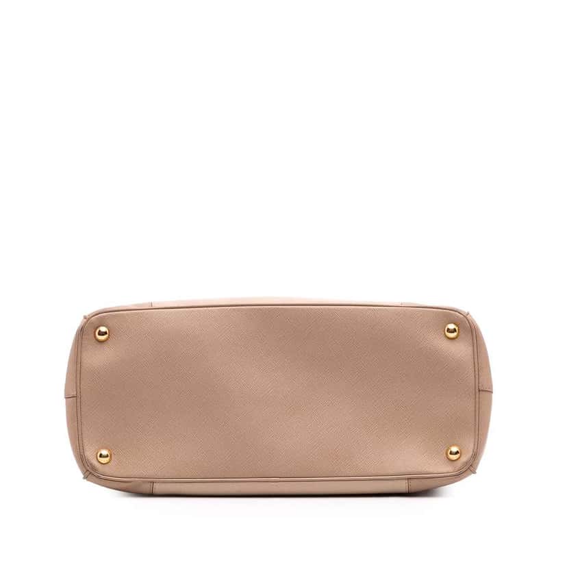 Prada Large Bicolor Saffiano Lux Galleria Double Zip Satchel Brown Leather Good condition - Inside View