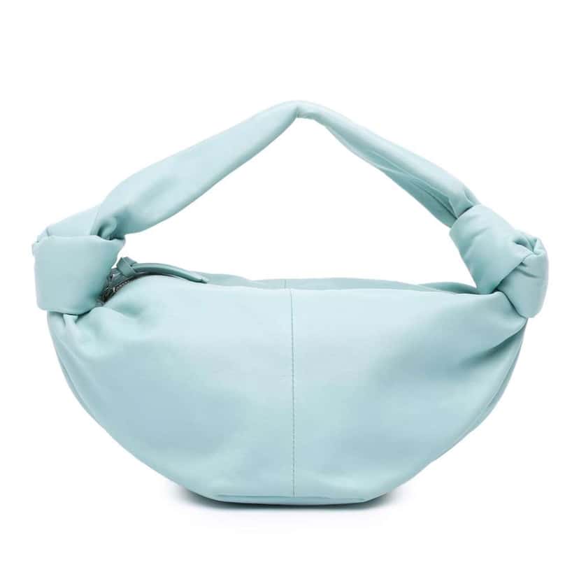 Bottega Veneta Mini Calfskin Double Knot Blue Leather Very good condition - Front View