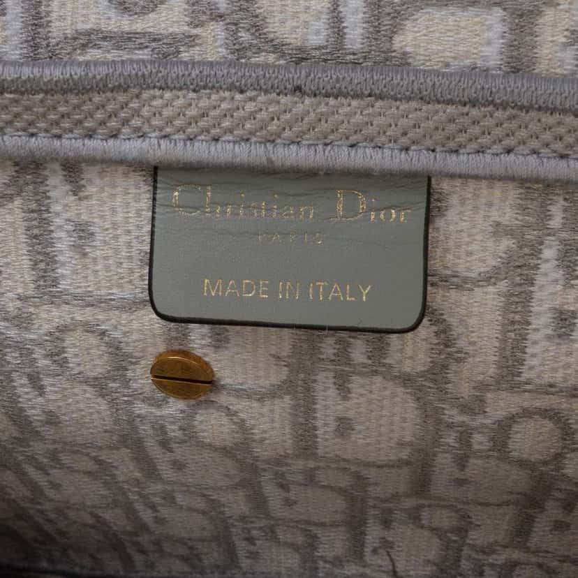 Dior Oblique Embroidered Canvas Saddle Bag Grey Canvas Good condition - Box View
