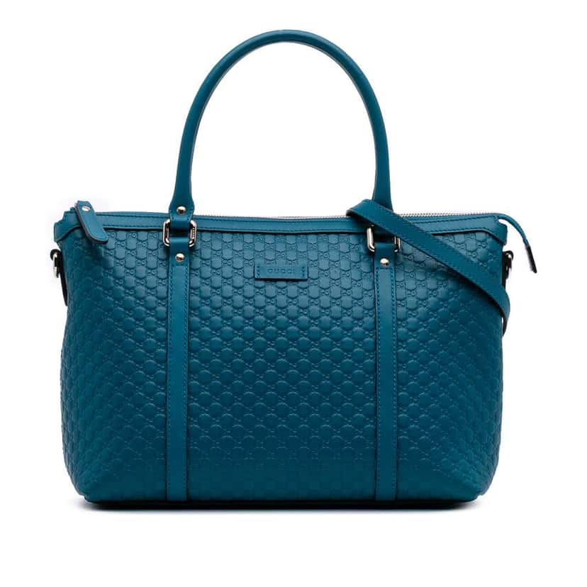 Gucci Small Microguccissima Joy Satchel Blue Leather Good condition - Front View