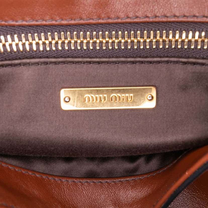 Miu Miu Grace Lux Briefcase Crossbody Brown Leather Good condition - Box View
