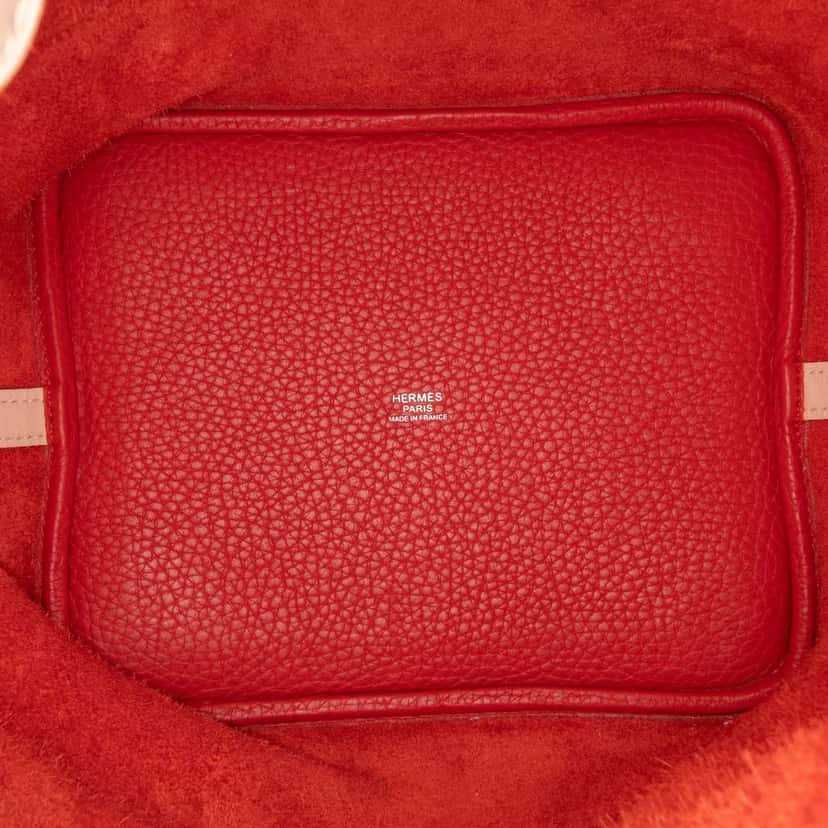 Hermès Bicolor Clemence and Swift Picotin Lock 22 Red Leather Good condition - Model View