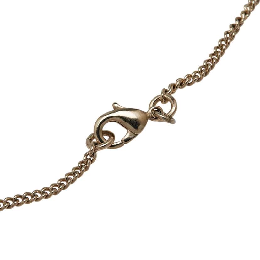 Chanel Gold Plated Resin CC Round Pendant Necklace Gold Metal Good condition - Box View
