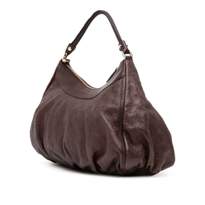 Gucci Guccissima Abbey D Ring Shoulder Bag Brown Leather Good condition - Back View