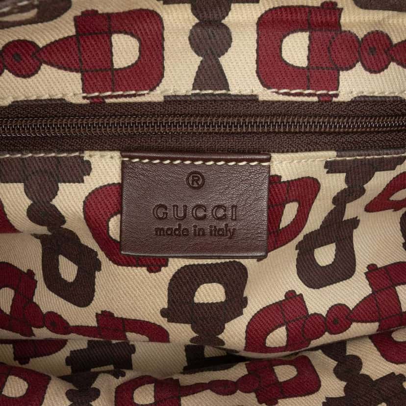 Gucci Guccissima Abbey D Ring Shoulder Bag Brown Leather Good condition - Box View