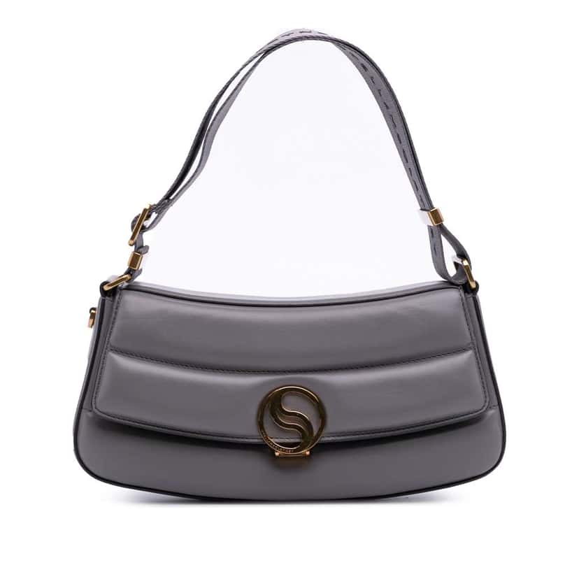 Stella McCartney Alter Mat S Wave Padded Shoulder Bag Grey Polyester Very good condition - Front View