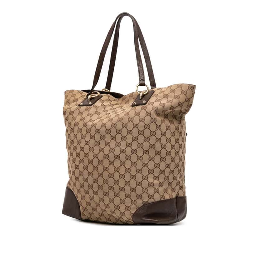 Gucci Large GG Canvas GG Charm Tote Brown Canvas Good condition - Back View