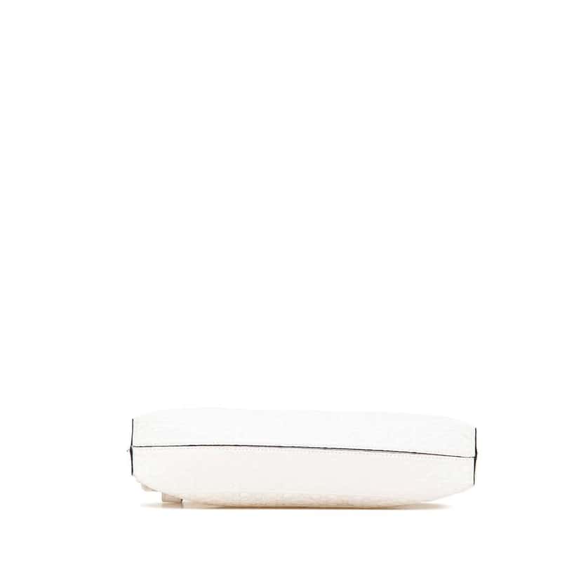 Loewe Embossed Leather Anagram Repeat T Clutch White Leather Good condition - Inside View