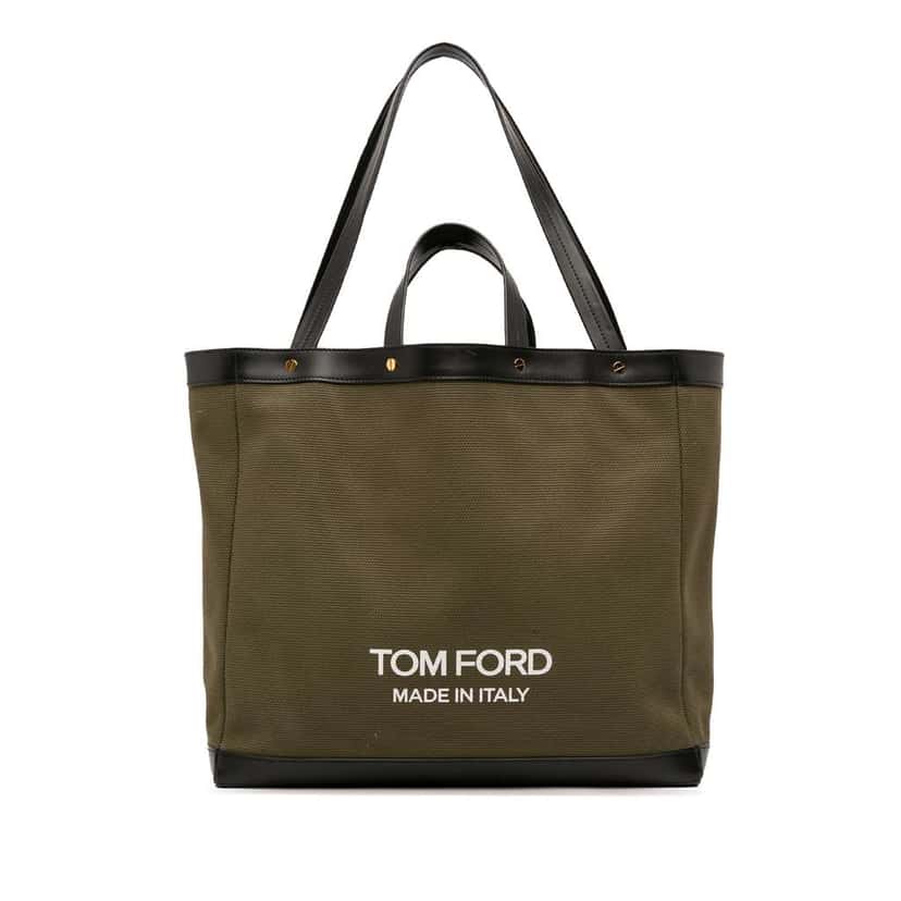 Tom Ford Medium Canvas T Screw Tote Brown Canvas Very good condition - Front View