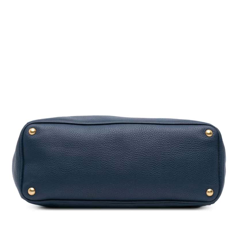Prada Vitello Daino Open Convertible Tote Blue Leather Good condition - Inside View