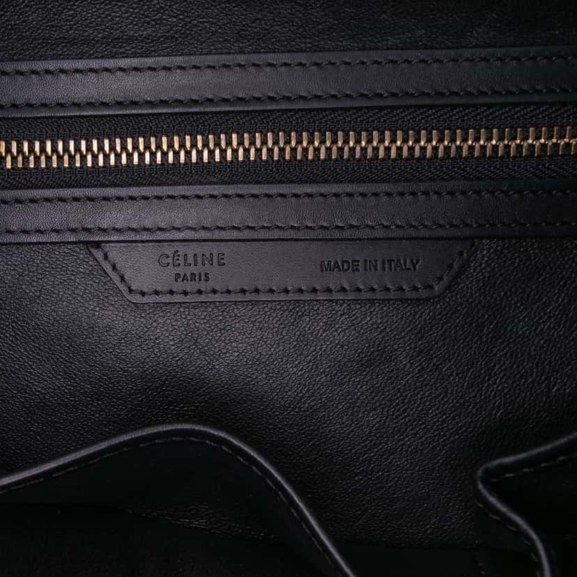Celine Micro Tricolor Felt Wool and Calfskin Luggage Tote Brown Wool Good condition - Box View