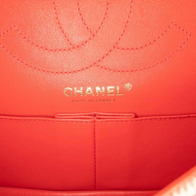 Chanel Reissue 2.55 Quilted Denim Ombre Double Flap 225 Orange Denim Good condition - Box View