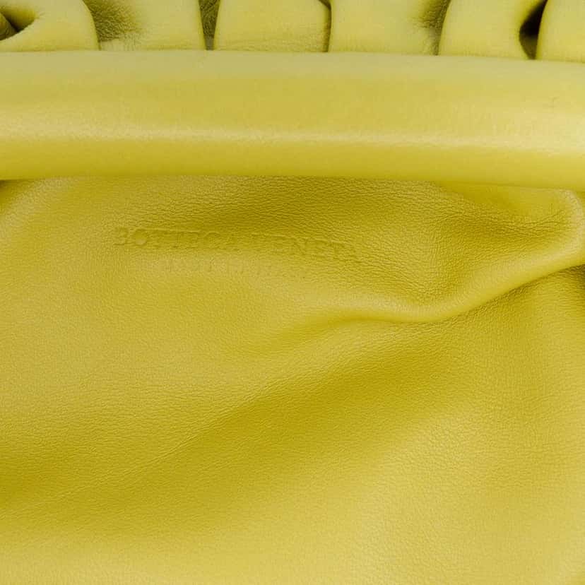 Bottega Veneta Lambskin The Mini Pouch Crossbody Yellow Leather Good condition - Box View